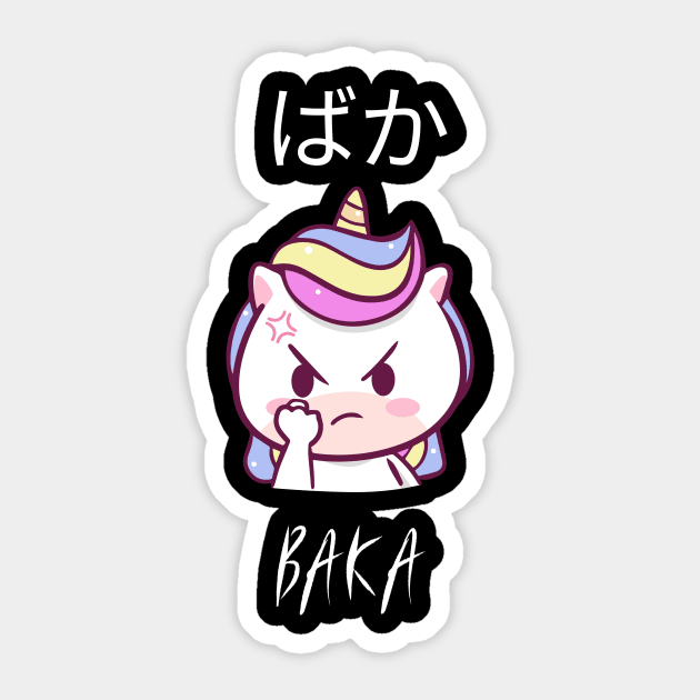 Funny Anime Baka Purple Kawaii Unicorn Sticker by Art Deck